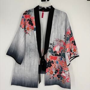 IC Collection Women’s Multicolor Floral Kimono‎ Size Small Art to Wear